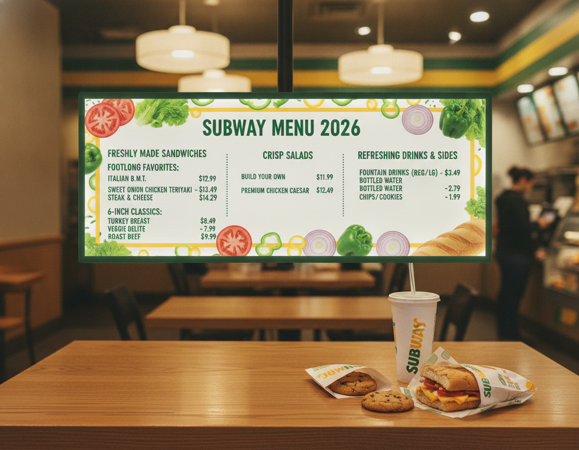 Subway Menu With Prices 2026